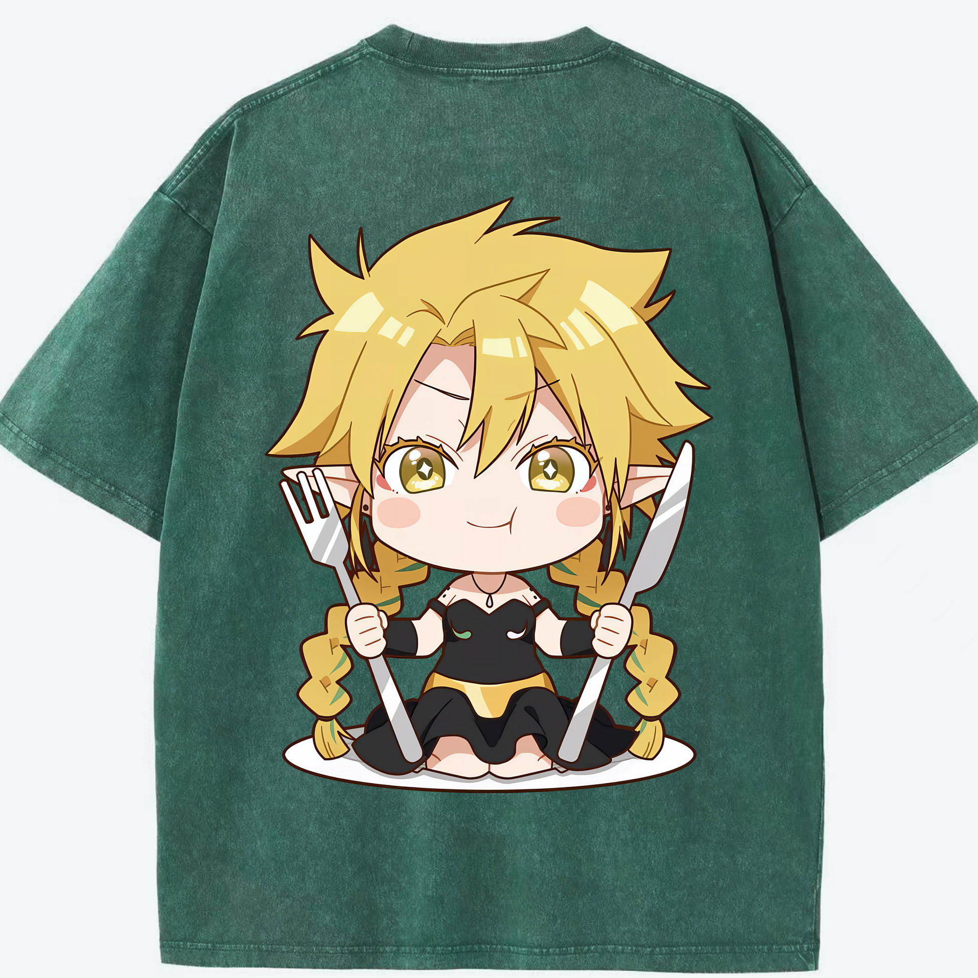 （画像用） 転スラ Regarding Reincarnated to Slime 綿100% ヴィンテージ風 半袖Tシャツ（背面プリント）